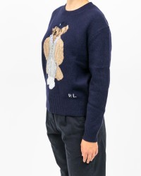 Polo Ralph Lauren - Maglia Bear Blu Donna 211972139001 I25