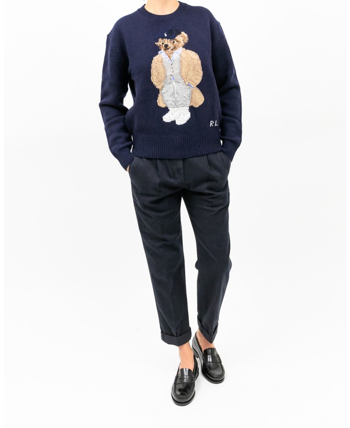 Polo Ralph Lauren - Maglia Bear Blu Donna 211972139001 I25