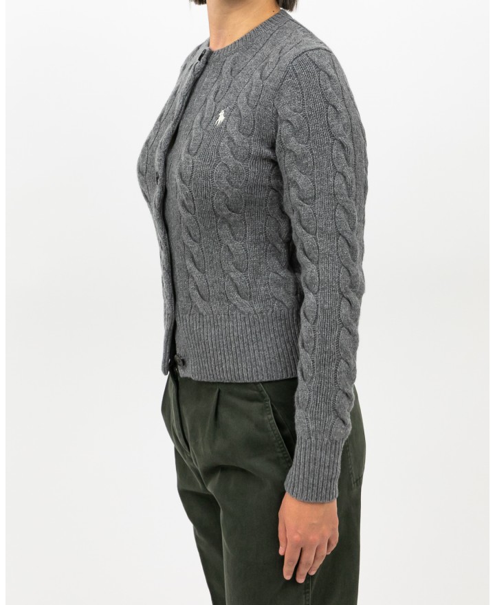Polo Ralph Lauren - Cardigan Treccia Grigio Donna 211972104500 I25