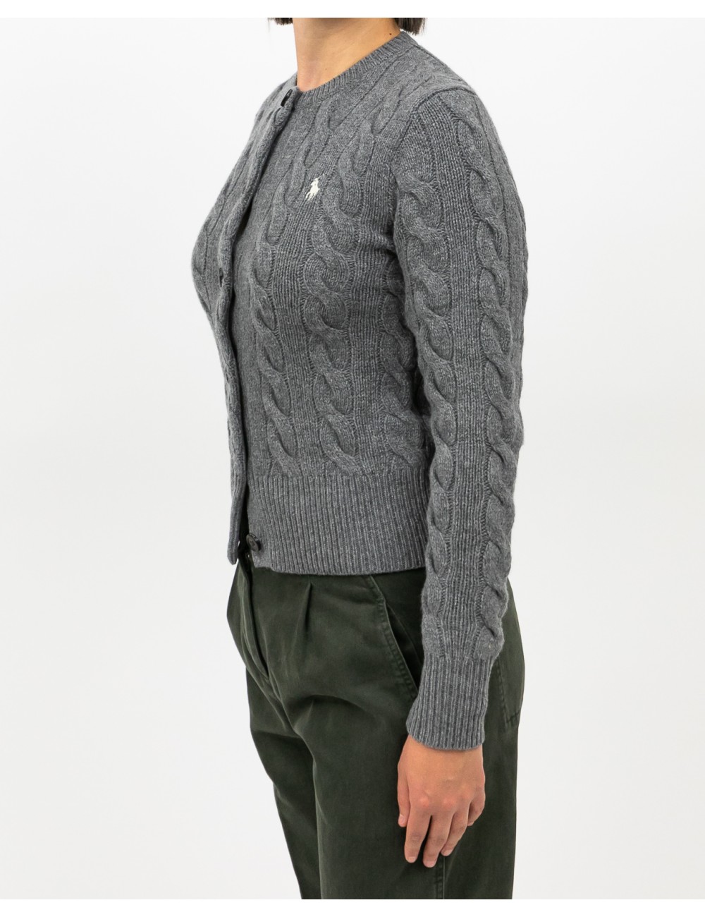 Polo Ralph Lauren - Cardigan Treccia Grigio Donna 211972104500 I25