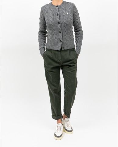 Polo Ralph Lauren - Cardigan Treccia Grigio Donna 211972104500 I25
