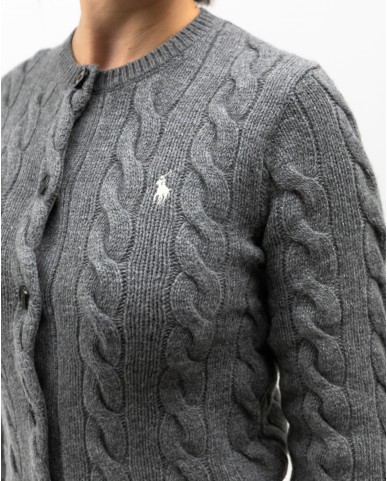 Polo Ralph Lauren - Cardigan Treccia Grigio Donna 211972104500 I25