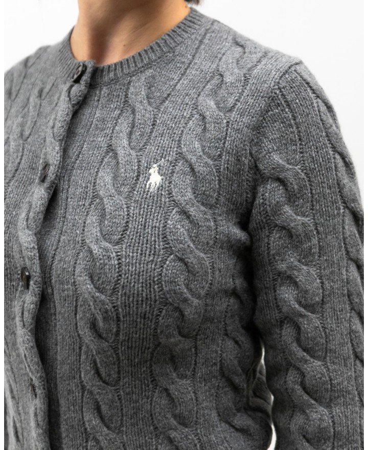 Polo Ralph Lauren - Cardigan Treccia Grigio Donna 211972104500 I25
