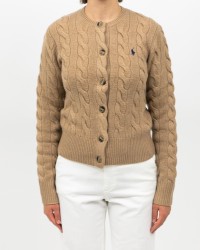 Polo Ralph Lauren - Cardigan Treccia Cammello Donna 211972104001 I25