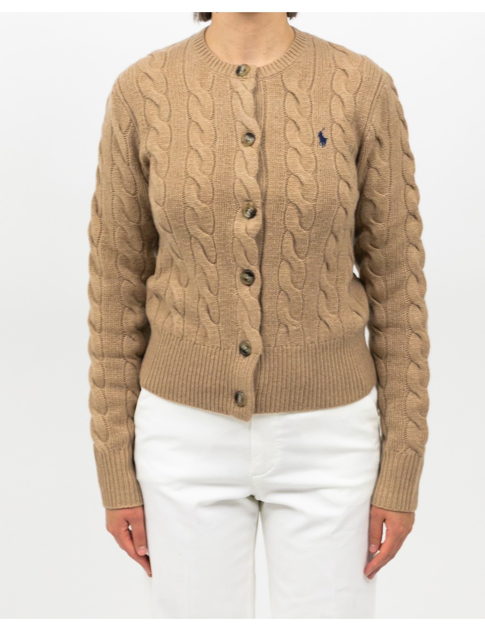 Polo Ralph Lauren - Cardigan Treccia Cammello Donna 211972104001 I25