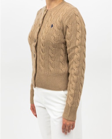 Polo Ralph Lauren - Cardigan Treccia Cammello Donna 211972104001 I25
