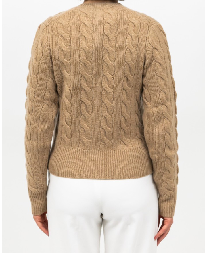 Polo Ralph Lauren - Cardigan Treccia Cammello Donna 211972104001 I25