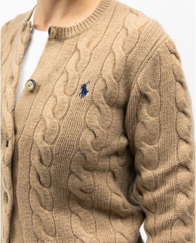 Polo Ralph Lauren - Cardigan Treccia Cammello Donna 211972104001 I25
