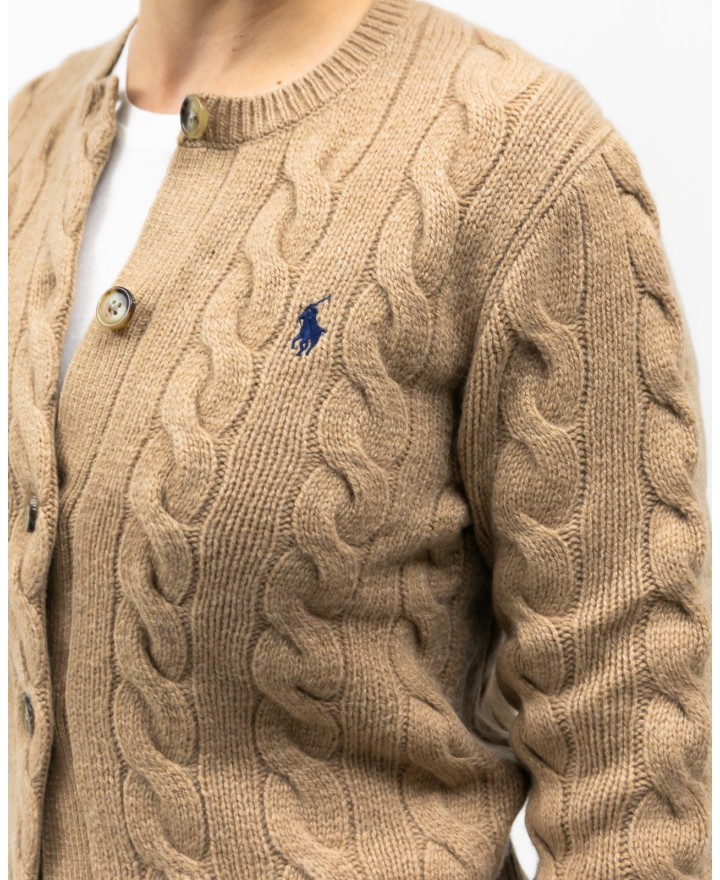 Polo Ralph Lauren - Cardigan Treccia Cammello Donna 211972104001 I25