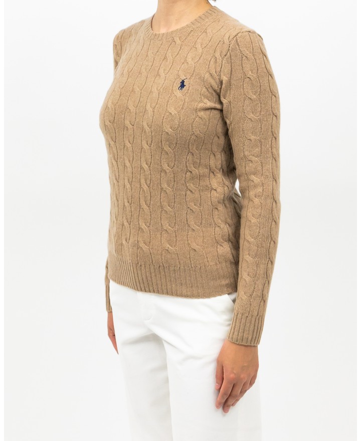 Polo Ralph Lauren - Maglia Treccia Cammello Donna 211971865002 I25