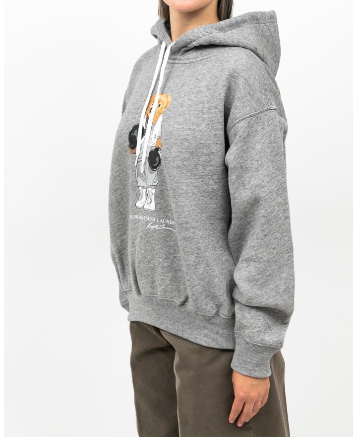 Polo Ralph Lauren - Felpa Cappuccio Bear Grigia Donna 211971713001 I25