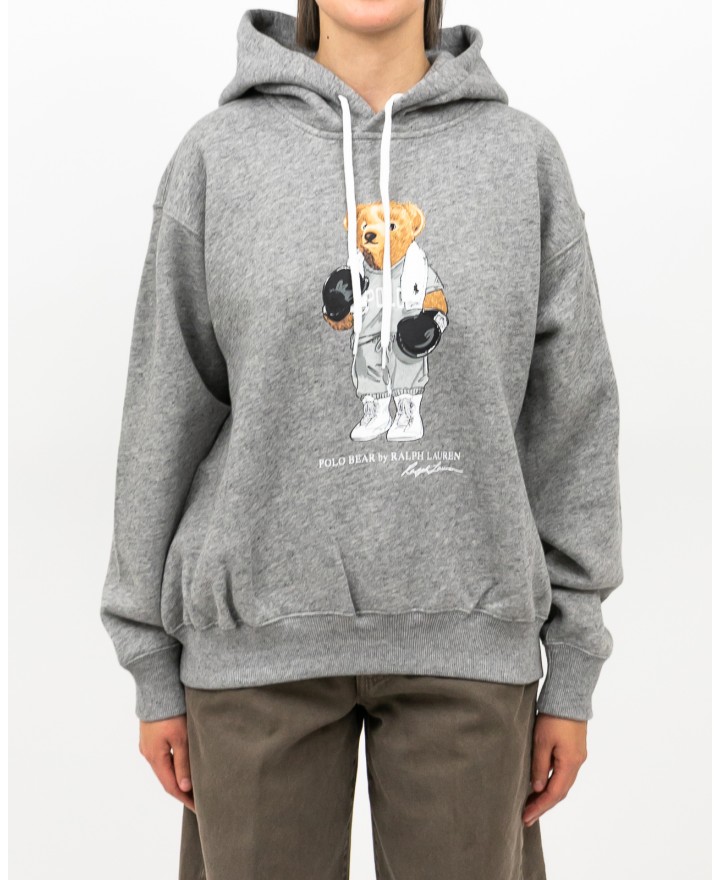 Polo Ralph Lauren - Felpa Cappuccio Bear Grigia Donna 211971713001 I25