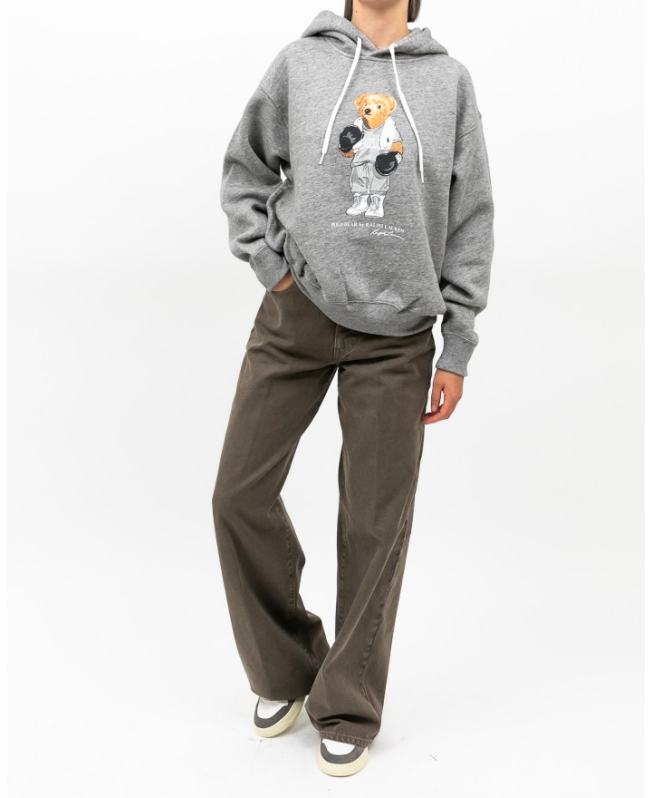 Polo Ralph Lauren - Felpa Cappuccio Bear Grigia Donna 211971713001 I25