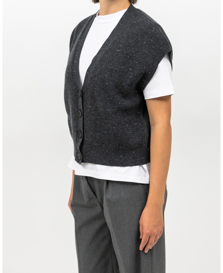 Peserico - Gilet Lana Cashmere Grigio Donna S99418F12 073 I25