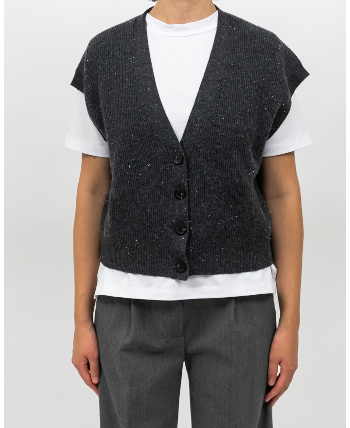 Peserico - Gilet Lana Cashmere Grigio Donna S99418F12 073 I25