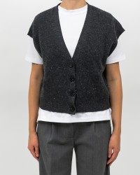 Peserico - Gilet Lana Cashmere Grigio Donna S99418F12 073 I25