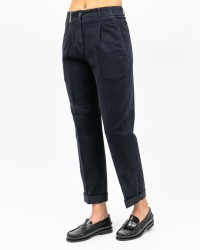Peserico - Women's Blue Cotton Twill Pants P04987L51 061 I25
