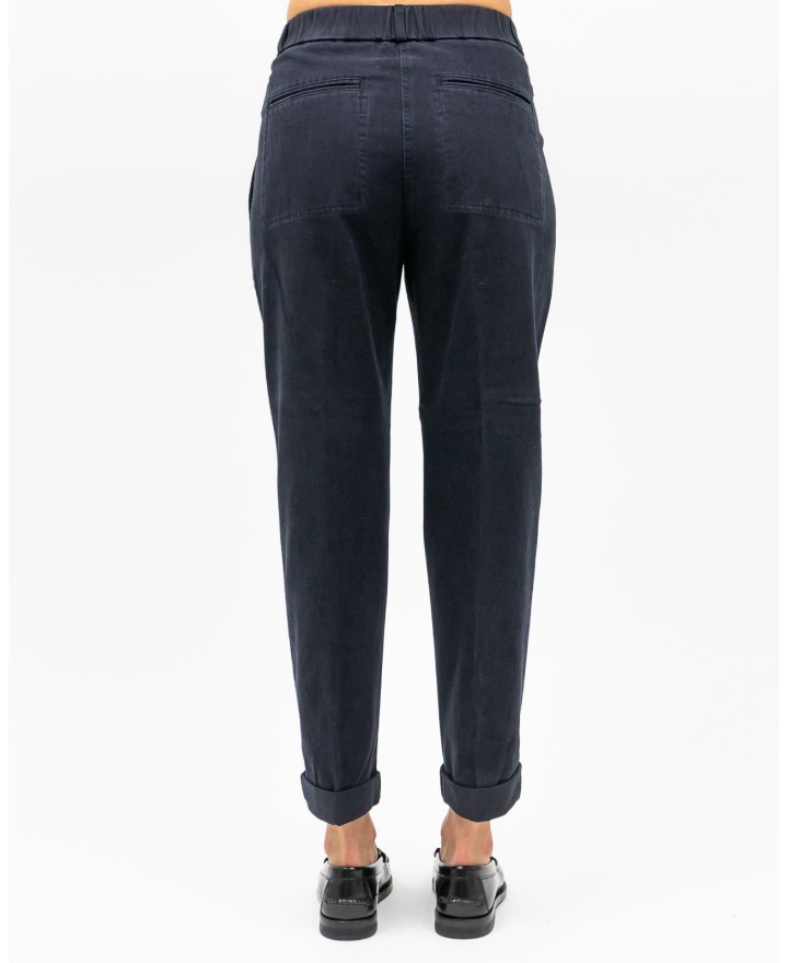 Peserico - Women's Blue Cotton Twill Pants P04987L51 061 I25