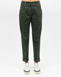 Peserico - Women's Green Cotton Twill Pants P04987L51 039 I25