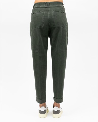 Peserico - Women's Green Cotton Twill Pants P04987L51 039 I25