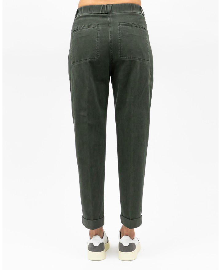 Peserico - Women's Green Cotton Twill Pants P04987L51 039 I25