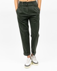 Peserico - Women's Green Cotton Twill Pants P04987L51 039 I25