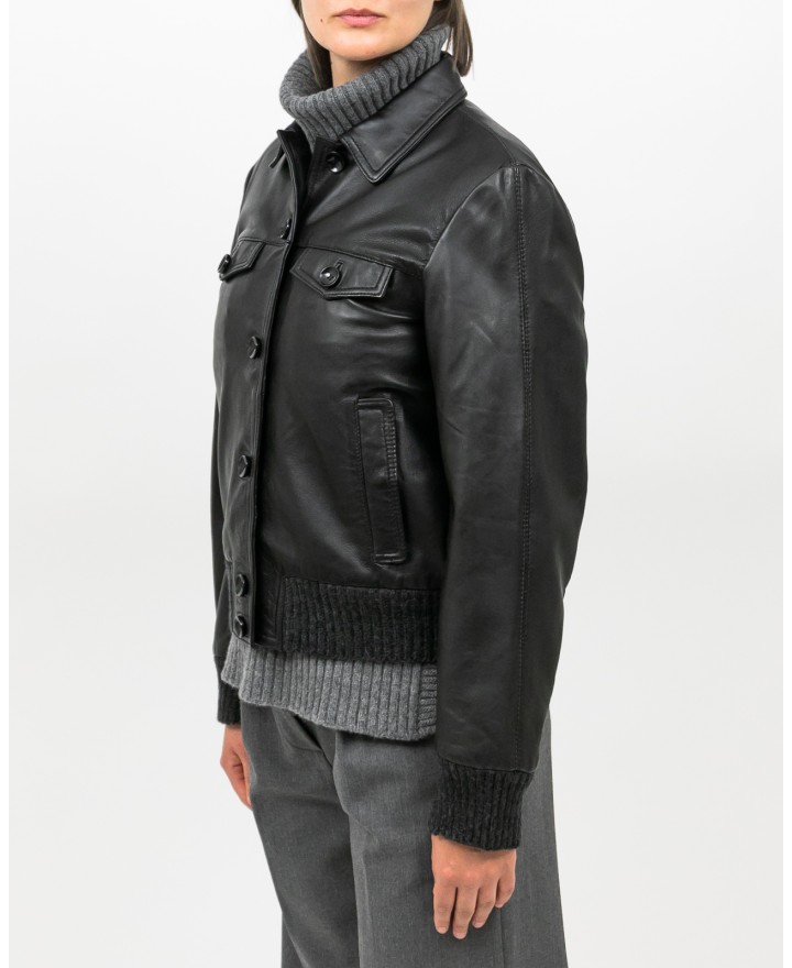 The Jackie - Women's Black Crux Leather Jacket CRUX CLOU 20 I25