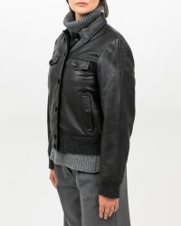 The Jackie - Women's Black Crux Leather Jacket CRUX CLOU 20 I25