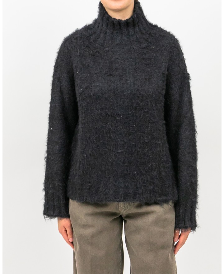 Roberto Collina - Women's Black Silk Turtleneck F49003 09 NERO I25