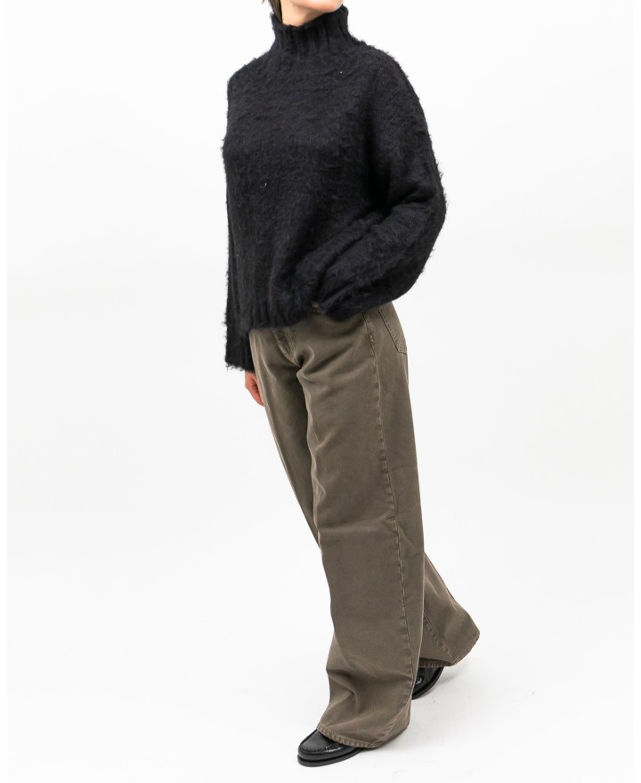 Roberto Collina - Women's Black Silk Turtleneck F49003 09 NERO I25