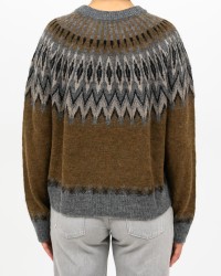 Roberto Collina - Girocollo Norvegese Cammello Donna F23001 05 GRIGIO/CAM I25