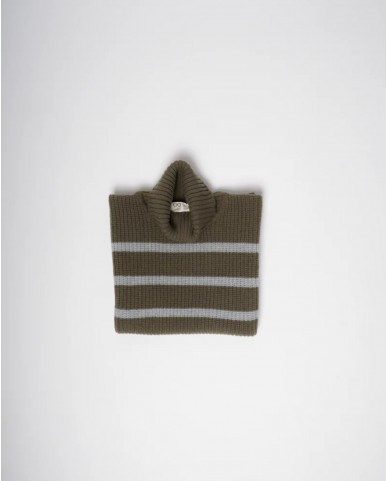 Women's Military/Pearl Wool High Neck Top DAV01R MIL/PERLA I25