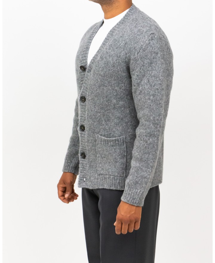 Settefili - Men's Gray Cardigan RAVEL6CA VE7 I25