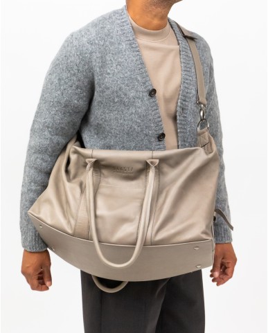 A Trip In A Bag - Men's Beige Leather Bag ATD9550 045 TAUPE I25