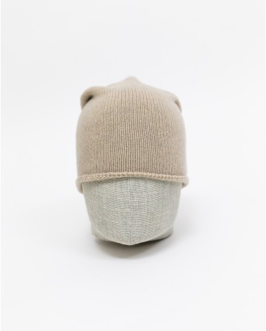 Aragona - Light Camel Cashmere Beanie Hat A1119TF 107 LIGHT CA I25