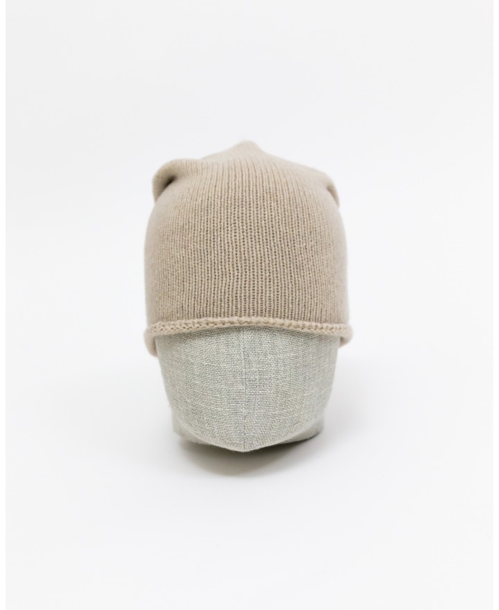 Aragona - Light Camel Cashmere Beanie Hat A1119TF 107 LIGHT CA I25