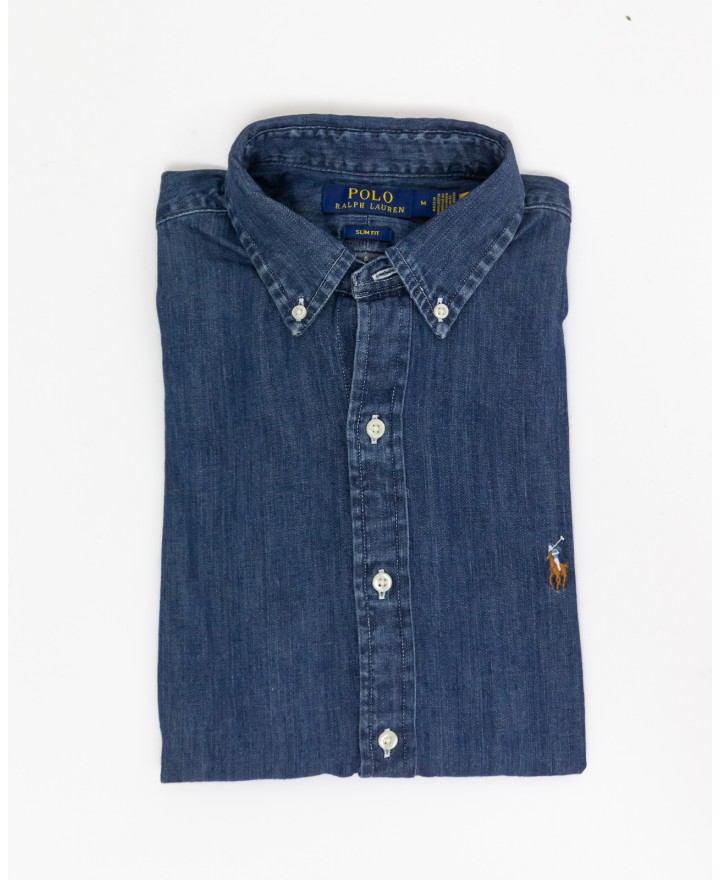 Polo Ralph Lauren - Camicia Bottondown Denim Scuro 710548539001 I25
