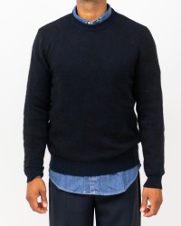 Roberto Collina - Men's Navy Blue Crew Neck Sweater M26101 10 NAVY I25