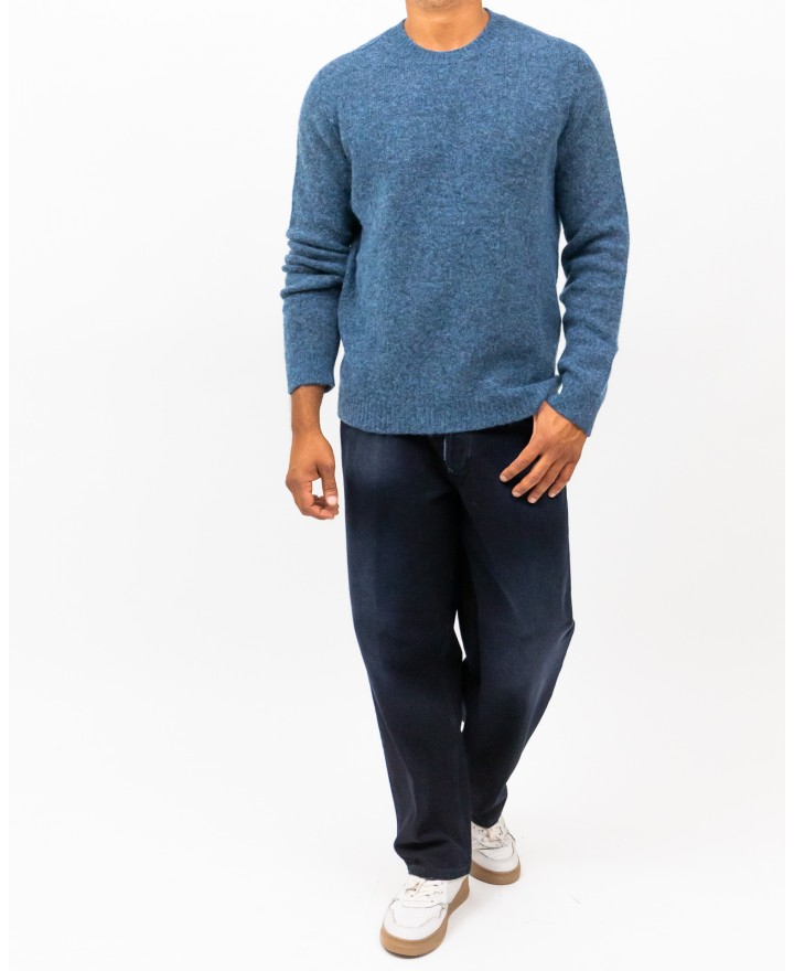 Roberto Collina - Maglia Girocollo Azzurro Uomo M43001 88 DENIM I25