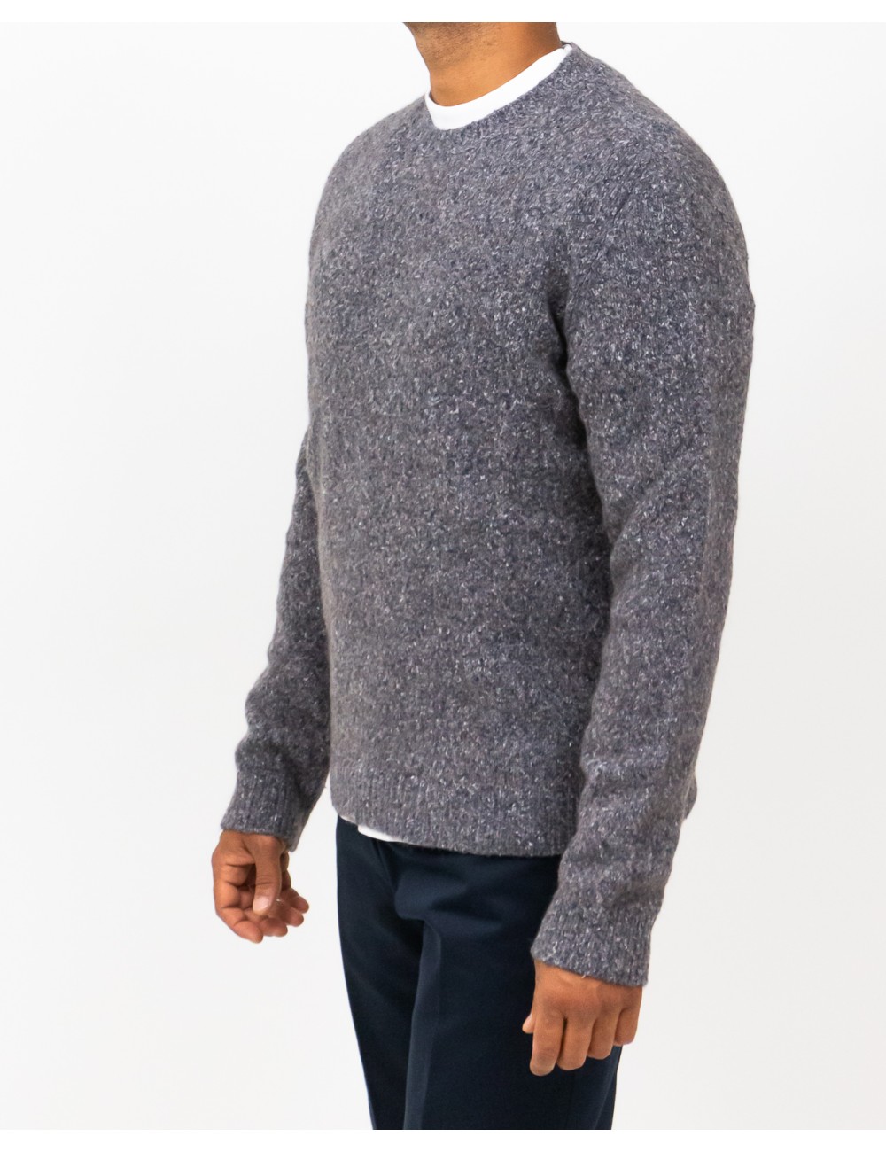 Roberto Collina - Men's Gray Crew Neck Sweater M43001 18 GRIGIO I25