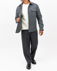 Harris Wharf - Giacca Camicia Lana Grigia Uomo H9320MLK 140 MIDDLE I25