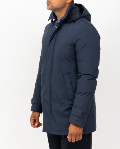 Herno - Men's Long Blue Down Jacket PI001242U 12840 9201 I25