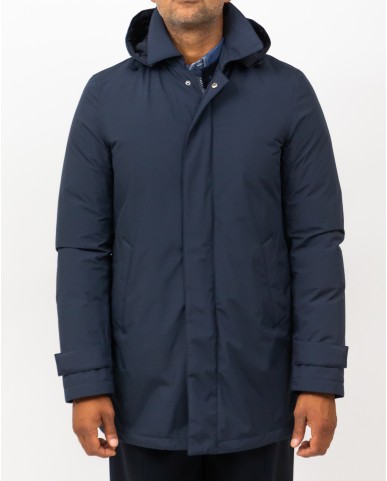 Herno - Men's Long Blue Down Jacket PI001242U 12840 9201 I25