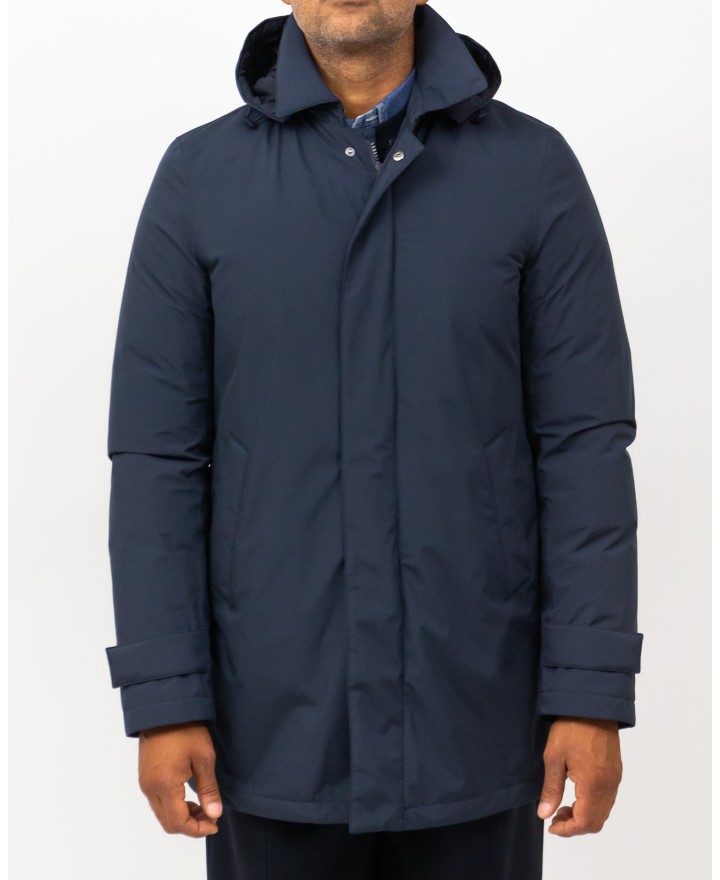 Herno - Men's Long Blue Down Jacket PI001242U 12840 9201 I25
