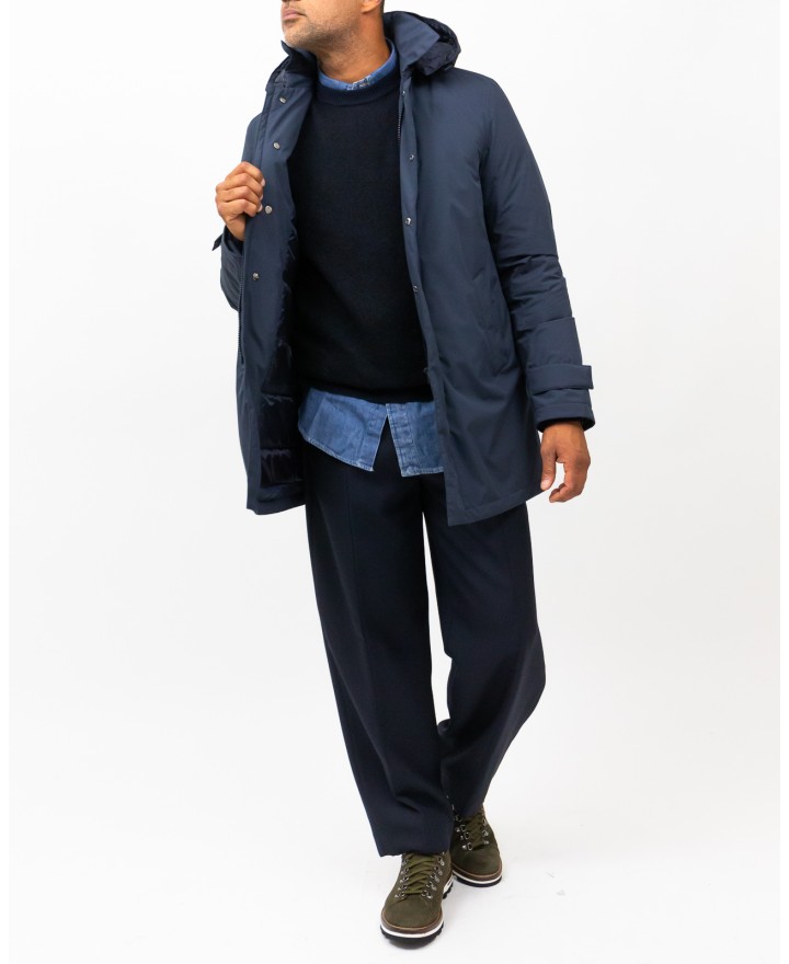 Herno - Men's Long Blue Down Jacket PI001242U 12840 9201 I25