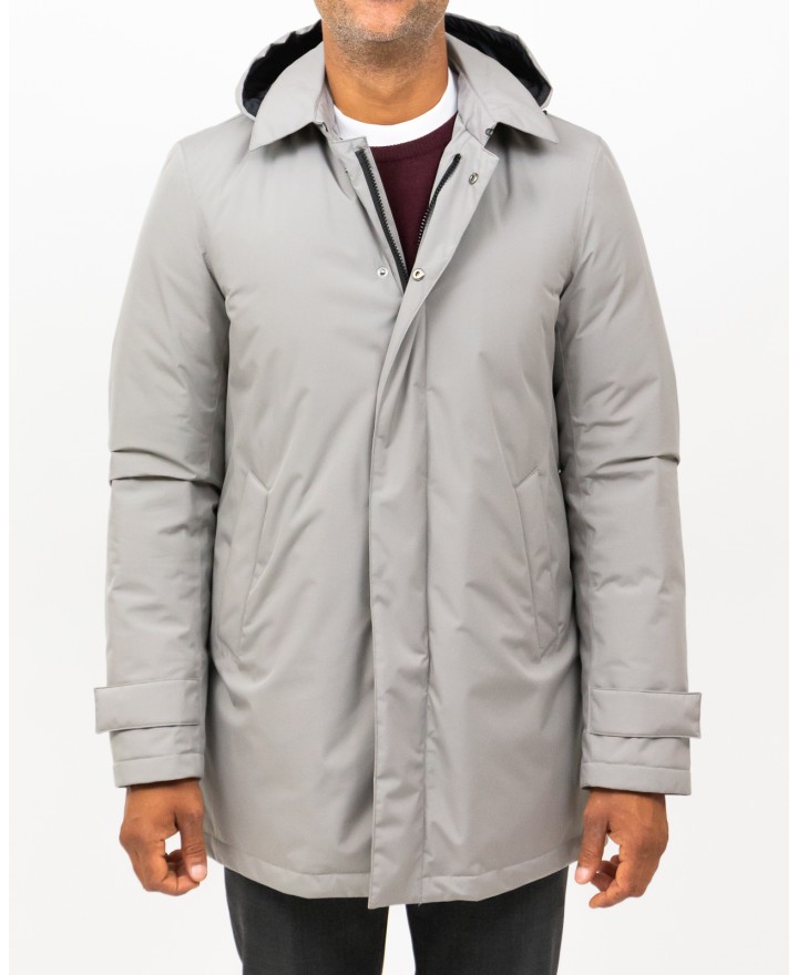 Herno - Men's Pearl Gray Long Down Jacket PI001242U 12840 9436 I25