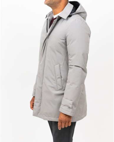 Herno - Men's Pearl Gray Long Down Jacket PI001242U 12840 9436 I25