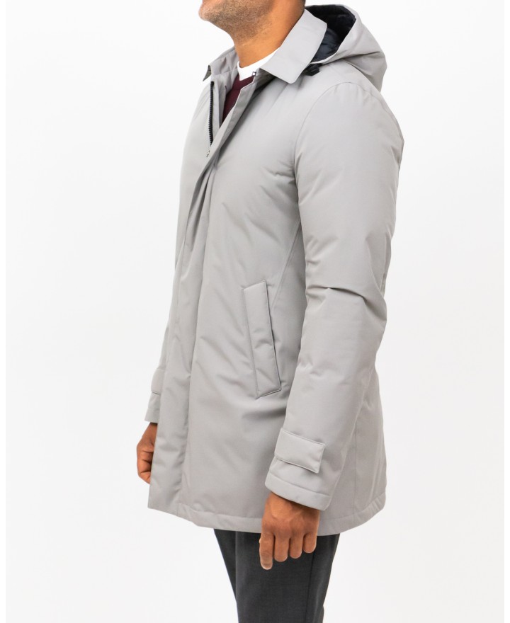 Herno - Men's Pearl Gray Long Down Jacket PI001242U 12840 9436 I25