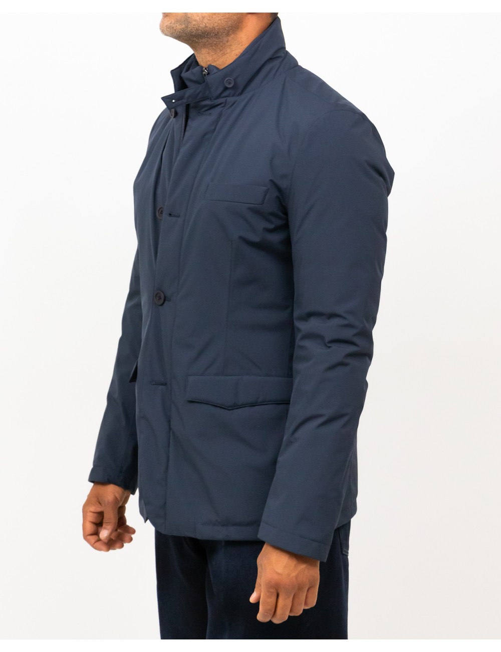 Herno - Piumino Corto con Davantino Blu Uomo PI001243U 12840 9201 I25