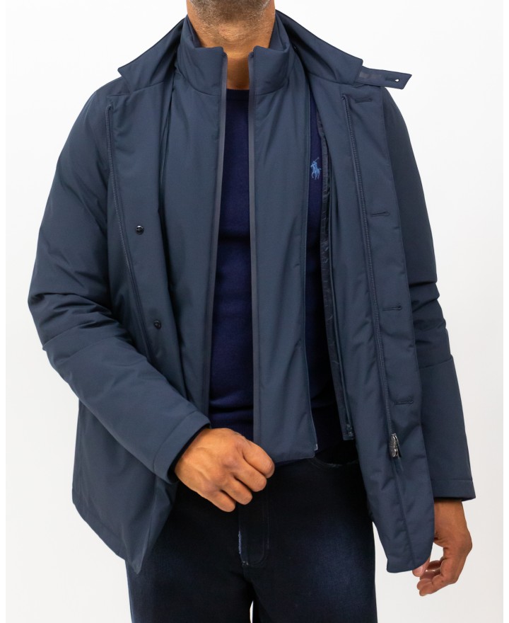 Herno - Piumino Corto con Davantino Blu Uomo PI001243U 12840 9201 I25